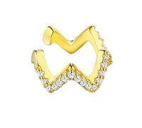 Ear Cuff Cartilage, Ear Cuff Or Argent Sterling S925 Zircone Cubique Vague pour Femme Bal de Promo Bijoux
