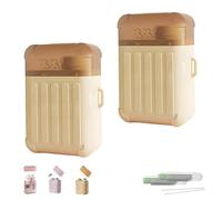 Ear Piercing Cleaning Kit, Ear Hole Cleaner, Gentle Water-Activated Cleanser, 240 + 60 Pcs Portable Skin-Safe Threads for Daily/New Piercings (2Pcs,Beige)