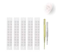 Ear Seeds Acupuncture Kit, 100-120 Pièces Graine Auriculotherapie avec Stylo Acupuncture, Patch Acupression pour Détente et Bien-être Small silver beads (100 pieces)