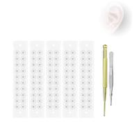 Ear Seeds Acupuncture Kit, 100-120 Pièces Graine Auriculotherapie avec Stylo Acupuncture, Patch Acupression pour Détente et Bien-être Small gold beads (100 pieces)