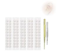 Ear Seeds Acupuncture Kit, 100-120 Pièces Graine Auriculotherapie avec Stylo Acupuncture, Patch Acupression pour Détente et Bien-être White rhinestones (100 pieces)