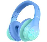 EarFun Casque Bluetooth Enfant avec Micro, 5 Modes LED, Vert Dégradé | Limiteur Volume 74/85/94 dB, 90 H d'autonomie, Bluetooth 5.4, Son Stéréo, Pliable et Réglable, pour École/Voyage
