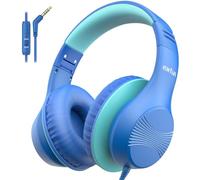 EarFun Casque Enfant Filaire avec Micro, Prise 3,5 mm, Bleu | Limiteur de Volume 85 dB, Son Stéréo HD, Casque Filaire Pliable pour École/Voyage/Fille/Garçon/Tablette/Pad