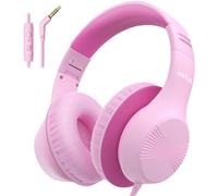 EarFun Casque Enfant Filaire avec Micro, Prise 3,5 mm, Rose | Limiteur de Volume 85 dB, Son Stéréo HD, Casque Filaire Pliable pour École/Voyage/Fille/Garçon/Tablette/Pad