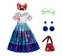 EARJIA Déguisement Princesse Fille Robe Bleu-Violet Pour Enfant Tenue D'anniversaire Noël Halloween Carnaval Avec Accessoires