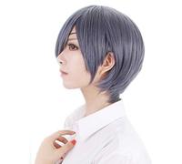 Earl Ciel Phantomhive Cosplay perruque courte grise majordome noir Anime Kuroshitsuji Cosplay cheveux synthétiques résistants à la chaleur avec bonnet de perruque noir majordome gris
