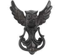 Earl Diamond Heurtoir de porte robuste en fonte pour jardin, maison en bois, ferme, accessoires de décoration d'intérieur (noir rustique)