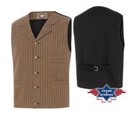 EARL Gilet marron Old West Stars and Stripes Homme