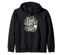 Earl Grey All Day Tea Lover Tasse Motif Feuilles Sweat à Capuche