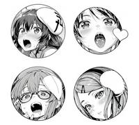 EARLFAMILY Lot de 4 autocollants Anime Girl de 13,9 cm pour voiture Fill Me Up - Autocollants mignons - Anti-rayures - Pour caravane, réfrigérateur, ordinateur portable