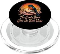 Early Bird Gets Best View Bluebird Sunset Design PopSockets PopGrip pour MagSafe