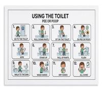 Early Intervention Poster Self Help Skill Canvas Wall-Art Kitchen Decor | Reward star sticker chart reinforcement motivation completion each stage(Framed,12x18inch(30x45cm))