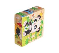 Early Learning Toy, Educational Wooden Cube Puzzle, 3 inch Brain Teaser, Natural Wood Geometric Block, Classic Style with Colorful Finish, Mental Exercise for Boys Girls