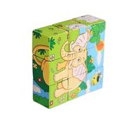 Early Learning Toy, Educational Wooden Cube Puzzle, 3 inch Brain Teaser, Natural Wood Geometric Block, Classic Style with Colorful Finish, Mental Exercise for Boys Girls