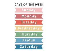 Early Learning Wall Art: Days of The Week Poster with Monday First - Thick Laminated Educational Poster for Daycare, Nursery, Home(Unframed,08x12inch(20x30cm))