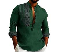 Early Prime Big Deal Chemise en Soie Homme Chemise Style Africain Chemise Regular Homme Vetement Homme Medieval Chemise Homme Boheme Chic Chemise Imprimé Homme Clearance Items