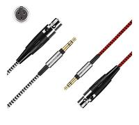 Earmax Câble en nylon MiniXLR pour AKG Q701 K712 K272 K371 K141 K171 K175 K245 K181 K181DJ K267 K701 K702 K271S K712PRO Pioneer HDJ-2000 2000MK II H118. H128 DT1770Pro 1990Pro (noir rouge 120 cm)