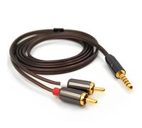 Earmax Câble équilibré 6N OCC 2,5 mm 4,4 mm 3,5 mm vers 2RCA 1,5 m Compatible avec téléphone, PC, TV, lecteur audio, amplificateur de puissance