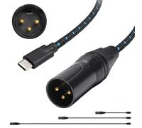 Earmax USB Type C à XLR mâle câble de sortie Audio OFC 16ft, adaptateur en Nylon Compatible avec haut-parleur amplificateur Console de mixage téléphone portable PC ordinateur portable tablette(500cm)