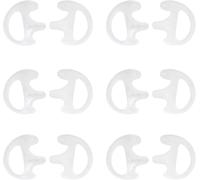 Earmold 6 Pairs Soft Silicone Ear Tips for Motorola Kenwood Two-Way Radio Air Acoustic Coil Tube Walkie Talkie Covert Headset (6 Pairs Mediem) White