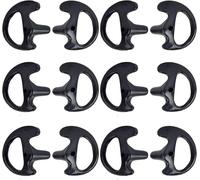 Earmold 6 Pairs Soft Silicone Ear Tips for Motorola Kenwood Two-Way Radio Air Acoustic Coil Tube Walkie Talkie Covert Headset (6 Pairs) (Black)