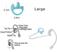 Earmold 6 Pairs Soft Silicone Replacement Ear Tips for Motorola Kenwood Two-Way Radio Air Acoustic Coil Tube Walkie Talkie Walkie Talkie Covert Headset (6 Pairs)
