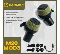 Earmor-Bouchons d'oreille électroniques M20, protecteurs auditifs, lumineux actif, cache-oreilles, accessoires auditifs Black
