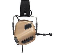 EARMOR M32 Casque tactique de chasse et de tir avec microphone, amplification du son, Nato TP120, Coyote