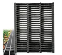 Earnmore Caniveau Exterieur Grille de Drainage, Grille Caniveau, Systèmes De Drainage, Caniveau Exterieur, Caniveau Terrasse, Jardin Grilles, pour Cour, Route, Parc,50x35x4cm(19.7x13.8x1.57in)