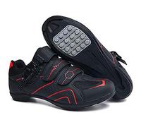 Earnmore Chaussures de Cyclisme Antidérapantes, Chaussures de Vélo de Route et de Montagne en Fibre de Carbone Respirantes, Chaussures de Sport Assistées avec Bandes Réfléchissantes