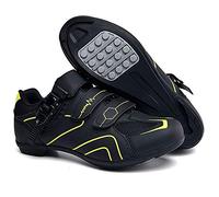 Earnmore Chaussures de Cyclisme Antidérapantes, Chaussures de Vélo de Route et de Montagne en Fibre de Carbone Respirantes, Chaussures de Sport Assistées avec Bandes Réfléchissantes