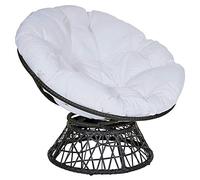 Coussins de Chaise Ronde Papasan,Coussin de Sol extérieur,Coussin imperméable de Chaise d'oscillation extérieure, sans Chaise,Coussins de Chaise hamac Suspendus,Blanc,120 * 120cm
