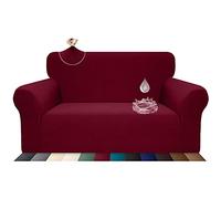 Earnmore Housse de canapé Extensible, imperméable et résistante aux griffures pour canapé 2 Places Motif élégant avec bâtonnets de Mousse antidérapante (2 Places) Bordeaux