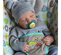 Earnmore Poupée Reborn 2024 - Poupées pour bébé et Enfant - Yeux fermés réalistes - en Vinyle Souple - Cadeau pour Enfant, M