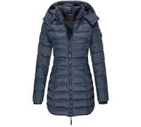 Earnmore Veste MatelasséE en Coton pour Femmes d'hiver, Veste MatelasséE Mi-Longue AjustéE pour Femmes, Veste MatelasséE en Duvet Chaud