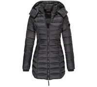 Earnmore Veste MatelasséE en Coton pour Femmes d'hiver, Veste MatelasséE Mi-Longue AjustéE pour Femmes, Veste MatelasséE en Duvet Chaud