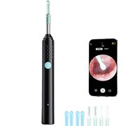 Earo Oreille - Earo Vision 2.0 2026 Nettoyeur D'oreilles Compatible, Vision HD en Temps Reel Retire La Cerumen et Debouche (Noir avec accessoires)