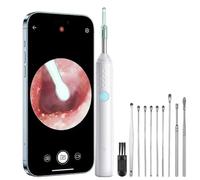 Earo Oreille - Earo Vision 2.0 2026 Nettoyeur Oreille Camera Connecte Compatible Smartphones Tablettes Adultes Enfants (Blanc + ensemble de 9 pièces)