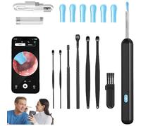 earo vision 1.0 - hygiène auditive révolutionnée à vie,earo vision auditive,ear wax removal kit,ear cleaner,cure oreille camera,Pro Ear Cleaner Kit 8-Piece Set,Wi-Fi Visible Wax Elimination-Black