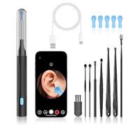 Earo Vision 1.0 - Hygiène Auditive Révolutionnée A Vie Otoscope Avec Cure Caméra Oreille 1080P HD Nettoyage, 3,5 mm Etanche, Compatible iOS (Noir)