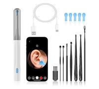 Earo Vision 1.0 - Hygiène Auditive Révolutionnée A Vie Otoscope Avec Cure Caméra Oreille 1080P HD Nettoyage, 3,5 mm Etanche, Compatible iOS (Blanc)