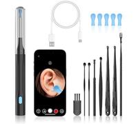 Earo Vision 1.0 - Hygiène Auditive Révolutionnée A Vie Otoscope Avec Cure Caméra Oreille 1080P HD Nettoyage, 3,5 mm Etanche, Compatible iOS et Android (noir)
