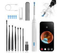 Earo Vision 1.0 Revolutionary Hearing Hygiene Otoscope with Ear Camera Cure 1080P HD Cleaning, 3.5 mm Waterproof, Compatible with iOS and Android (Black) (White)