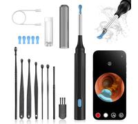 Earo Vision 1.0 Revolutionary Hearing Hygiene Otoscope with Ear Camera Cure 1080P HD Cleaning, 3.5 mm Waterproof, Compatible with iOS and Android (Black)