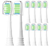 Earouth Lot de 10 têtes de brosse à dents de rechange compatibles avec brosse à dents électrique ApaCare avec couvercle anti-poussière (blanc, M)