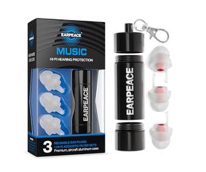 EarPeace Bouchon Oreille Concert Haute Fidélité - Bouchon d'Oreille Musique - 3 Niveaux de Réduction du Bruit - Bouchon Anti Bruit Jusqu'à 26dB - Protection Auditive pour Concert - Standard