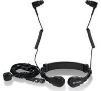 Earphone Microphone Throat Headset Binaural Earphones Compatible with Walkie Talkie RT5R RB85 RB627B RT24 UV5R eSynic etc Retractable Throat Earphone for Cycling (1 Pcs)