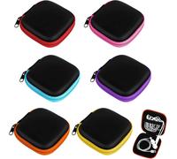 Earphone Storage Case - 6 Pieces Hard Portable Mini Carrying Cases for Bluetooth Headphones, Headset, U Disk