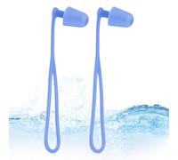 Earplugs Swimming, Silicone Swim Ear Plugs, 3.82x0.98in, Waterproof Reusable Hearing, Protection Adults Earbuds, Comfortable Fit Lanyard for Shower, Poo, Diving, Surfing, Kayaking