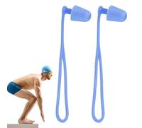 Earplugs Swimming, Silicone Swim Ear Plugs Adults, Waterproof Reusable Hearing Protection Earbuds 1 Pair with Lanyard, Comfortable Noise Blocking Swim Gear for Shower, Pool, Diving